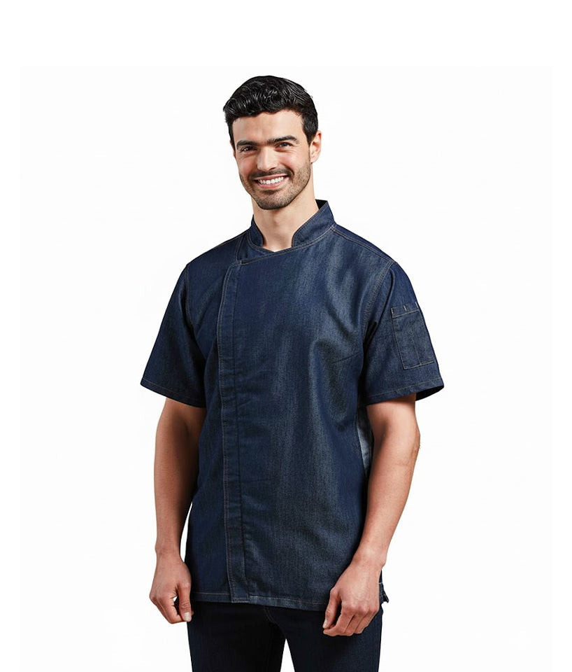 PR906 Premier Short Sleeve Zipped Chef's Jacket