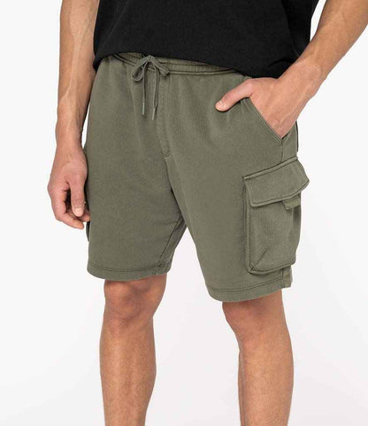 Native Spirit French Terry Washed Effect Cargo Shorts