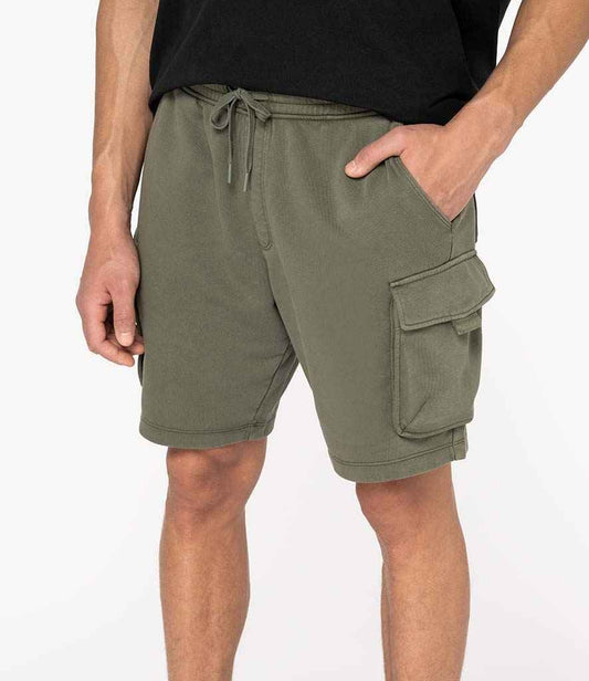 Native Spirit French Terry Washed Effect Cargo Shorts